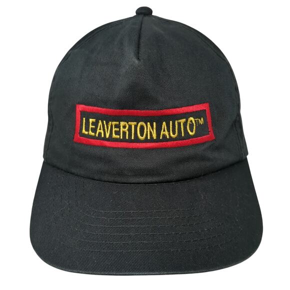 Leaverton Auto Snapback 5 Panel Cap Black One Size Adjustable Embroidered Kudzu - Picture 1 of 9